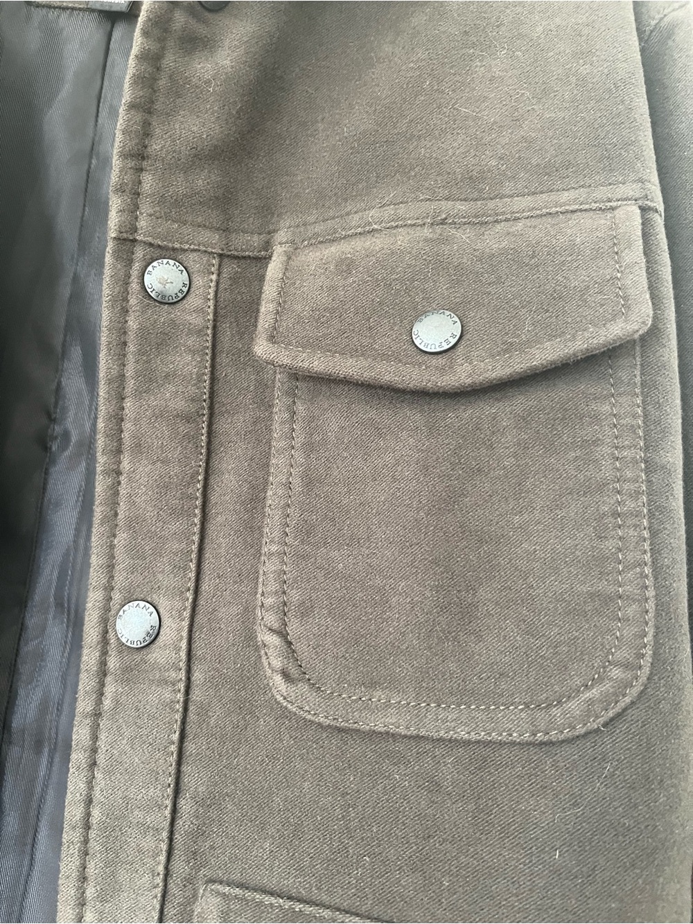 Banana Republic Olive Green Suede Jacket, EMMETEX fine Italian fabric, Men’s MED - Picture 7 of 8